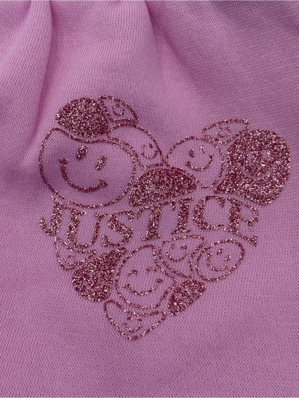 Justice Girls Dollhouse Pink Fleece Sweatpants Size S 7/8 Glitter Heart - Picture 12 of 14